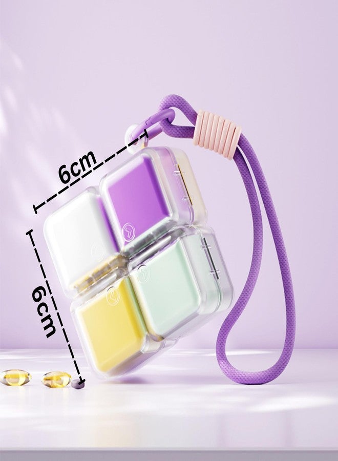 Shrux Portable Pill Box for Travel with 8 Separate Compartments | Compact Daily Medicine Organizer with Magnetic Lock & Rope Handle | Easy Clean Design - Image 2